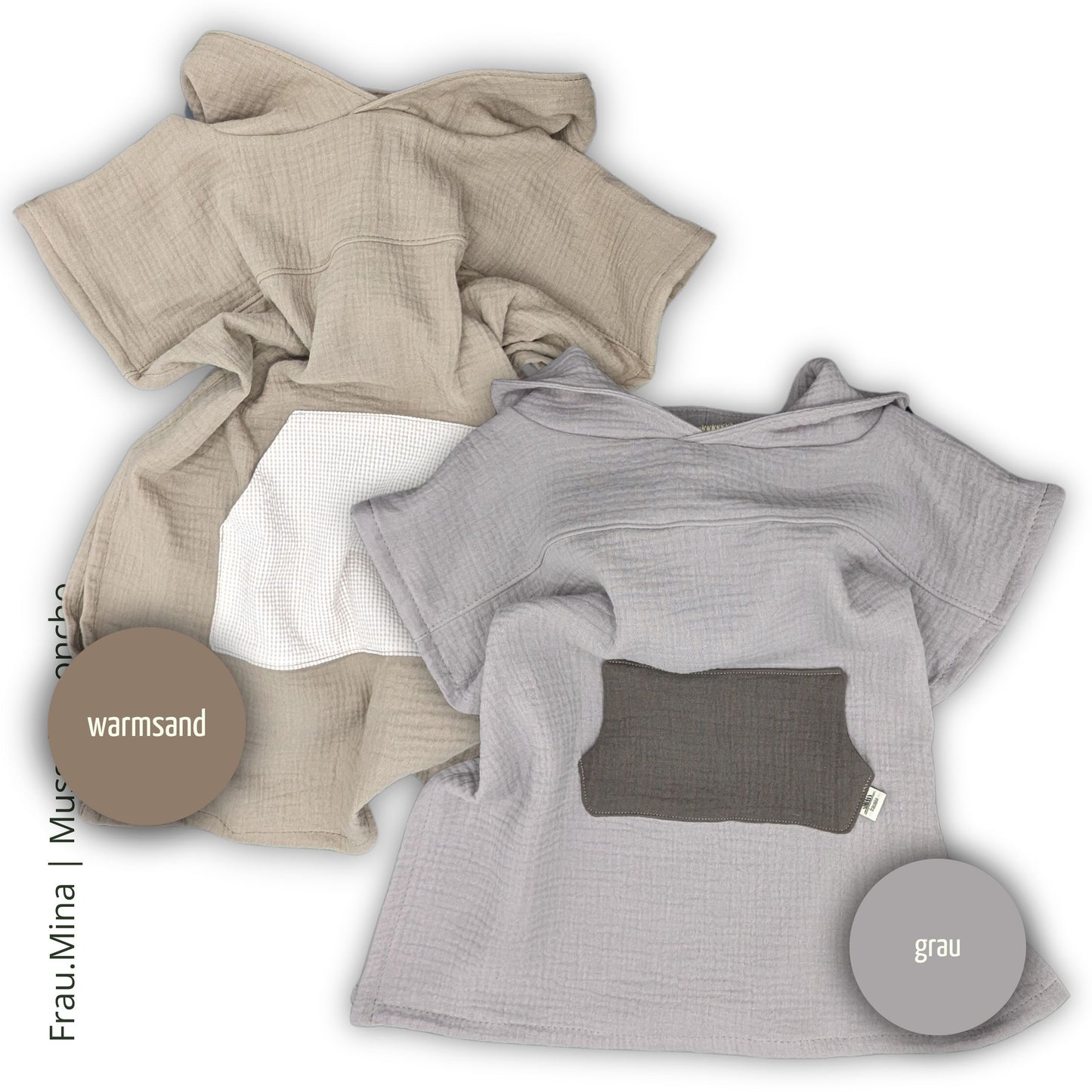 Musselin Badeponcho aus 100% Bio-Baumwolle
