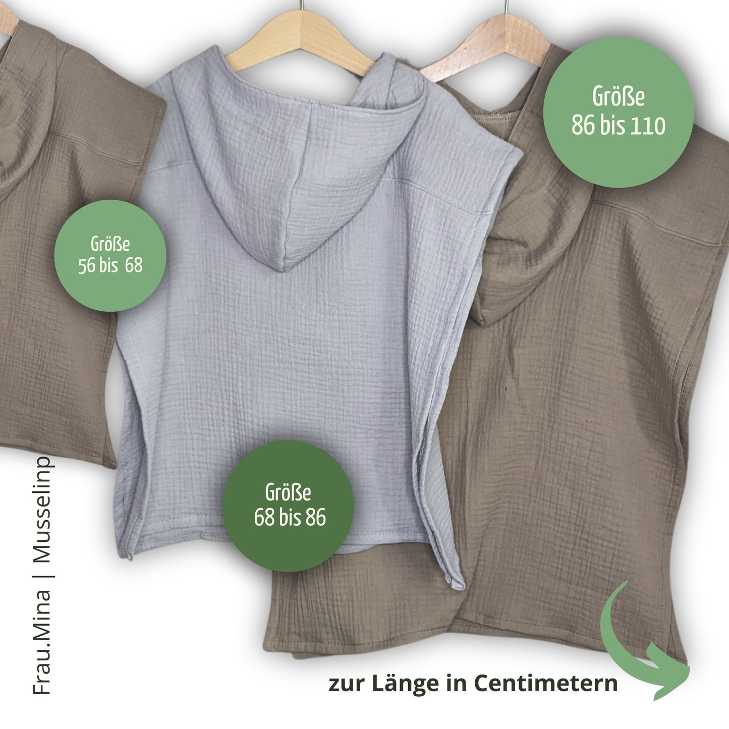 Musselin Badeponcho aus 100% Bio-Baumwolle
