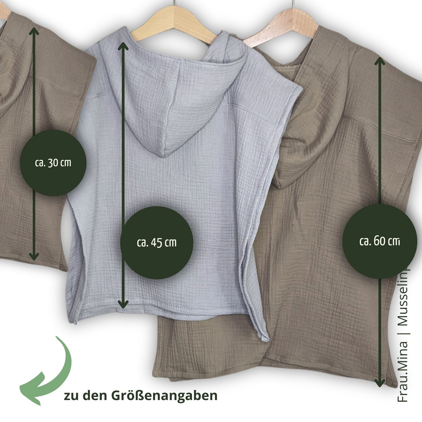 Musselin Badeponcho aus 100% Bio-Baumwolle