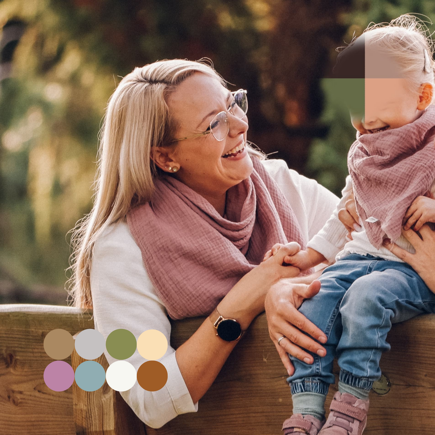 Musselintuch im Partnerlook - 100% Bio Baumwolle