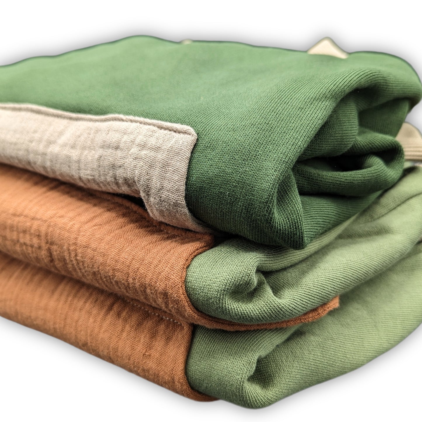 Grüner Colorblock Pullover aus Bio Baumwolle