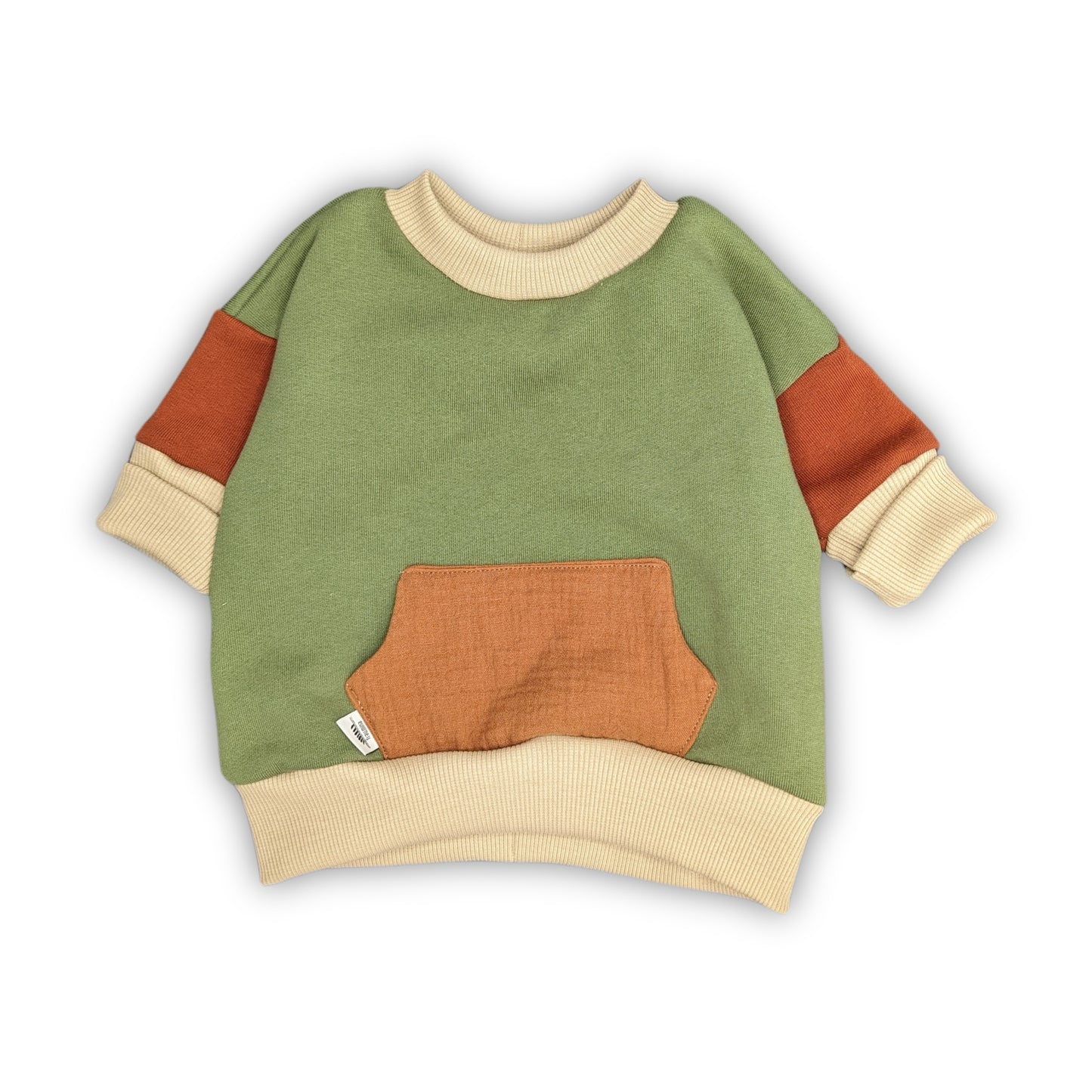 Colorblock Baby-Pullover aus Bio Baumwolle