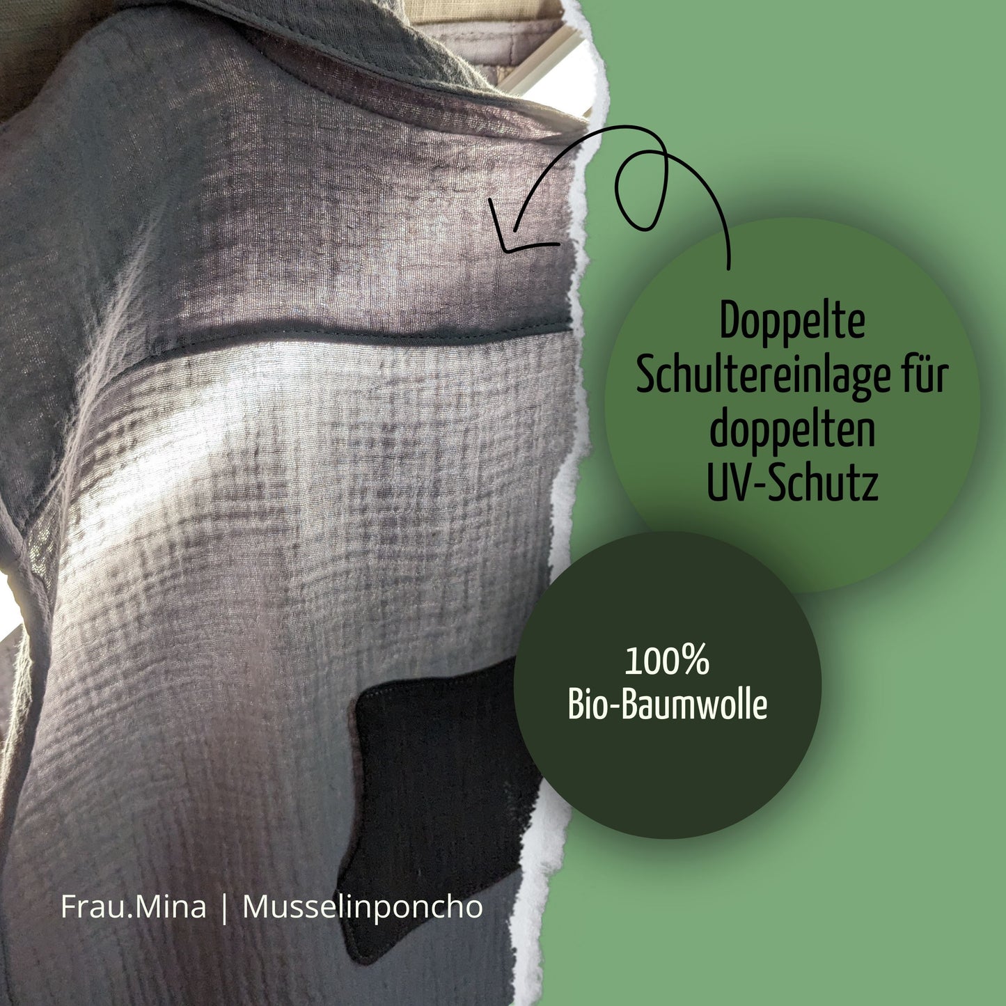 Musselin Badeponcho aus 100% Bio-Baumwolle